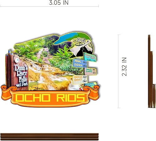 Miniatura 3 de Imán de madera de Ocho Rios Jamaica 3D para nevera, recuerdos coleccionables, decoración hecha a mano