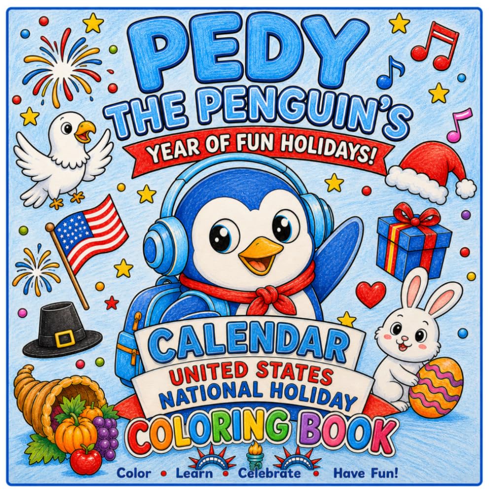 Pedy the Penguin: United States National Holiday Adventures Coloring Book