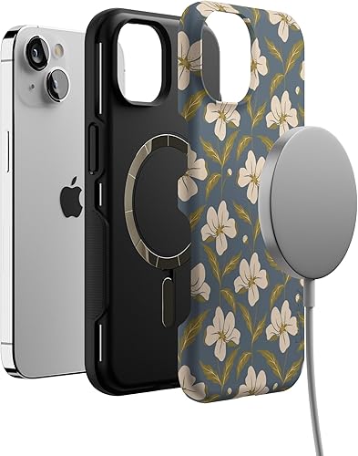 Vista 48 de Casely Funda para iPhone 13 Compatible con MagSafe Color Splash de medianoche Funda retro abstracta Color de medianoche Splash Abstracto