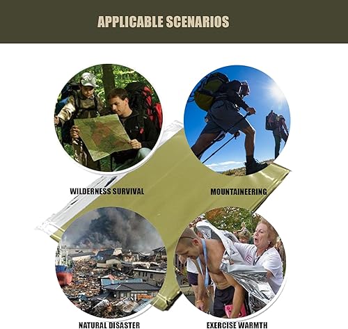 Miniatura 5 de Medresq Manta de emergencia, manta de emergencia portátil, equipo de supervivencia, saco de dormir térmico de emergencia Bivvy para campamento,
