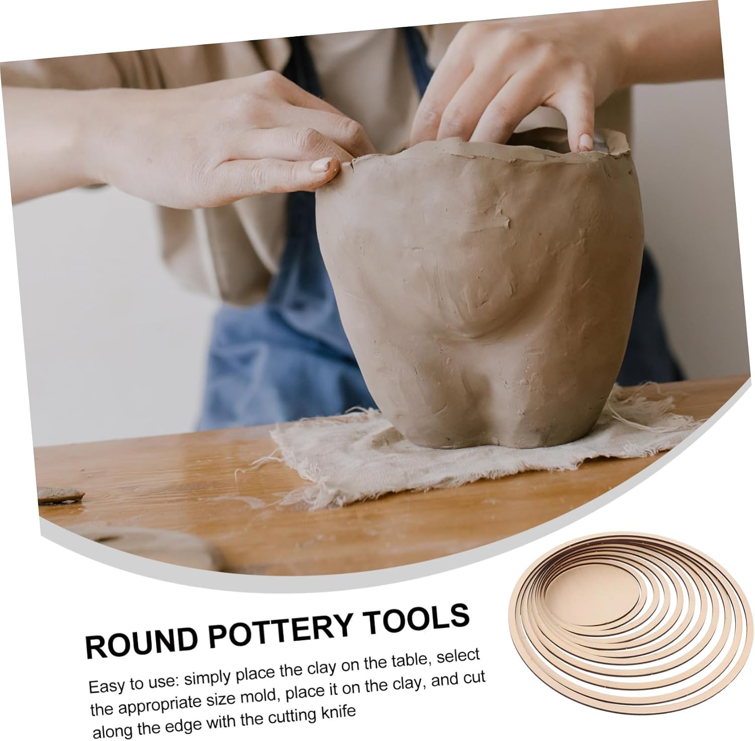 Concentric Wooden Rail Set for Pottery Clay Cutting DIY Projects