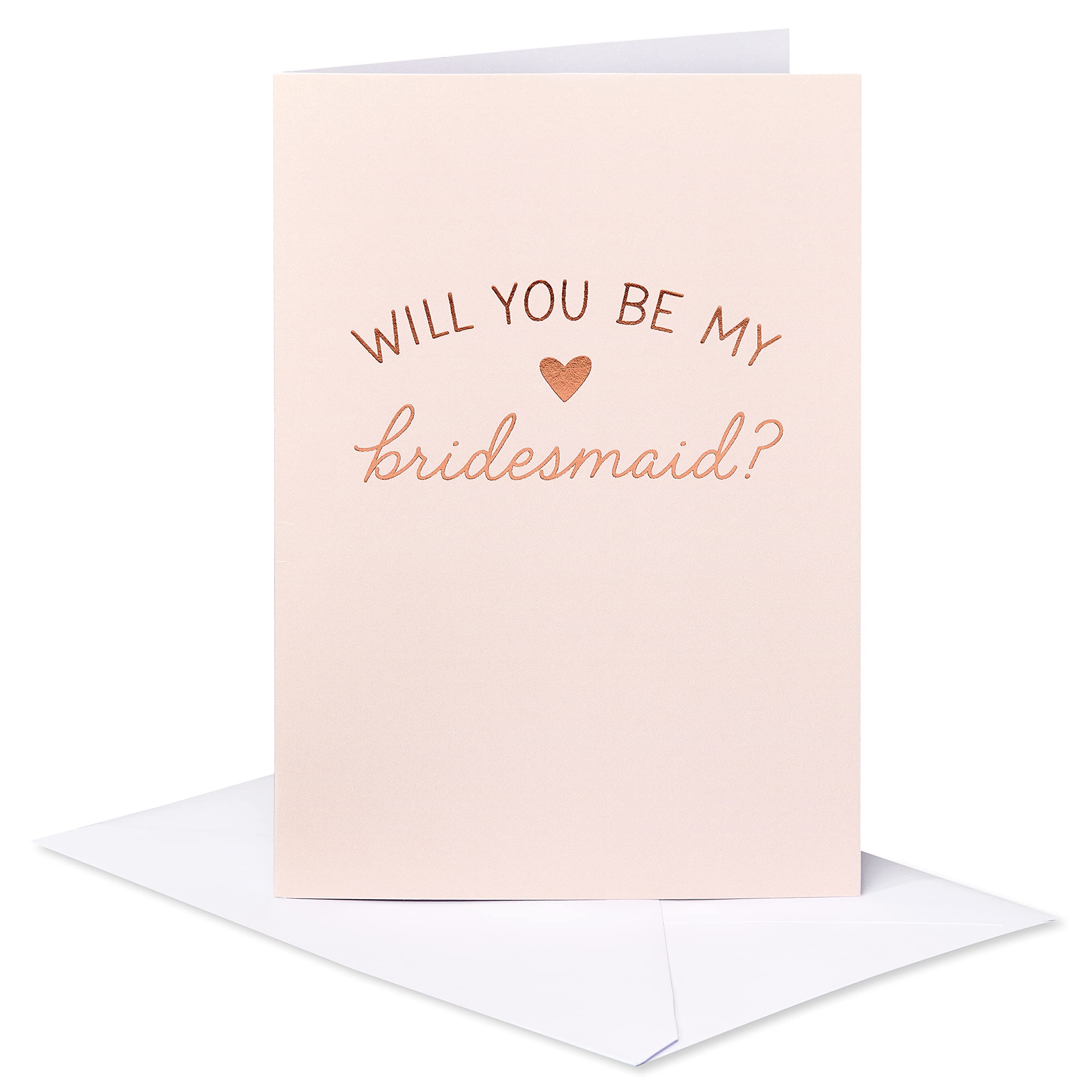 American Greetings Blank Will You Be My Bridesmaid Cards, Red Heart (8-Count)
