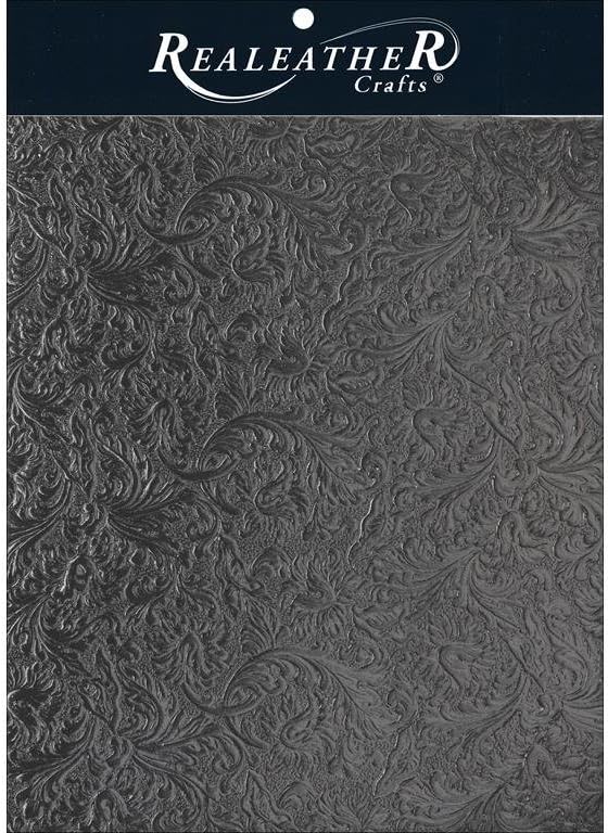Realeather Embossed Leather Acanthus Trim Piece Sheet, 8.5"X11"
