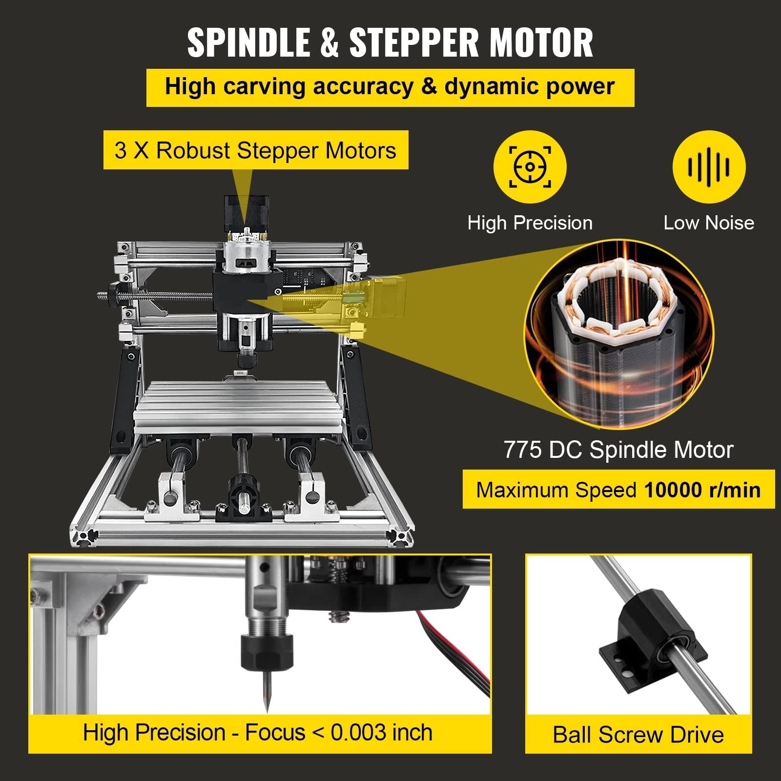 Kit per incisore per router CNC, controllo GRBL a 3 assi per incisione e fresatura, perfetto per la lavorazione del legno fai da te, PCB e progetti in PVC