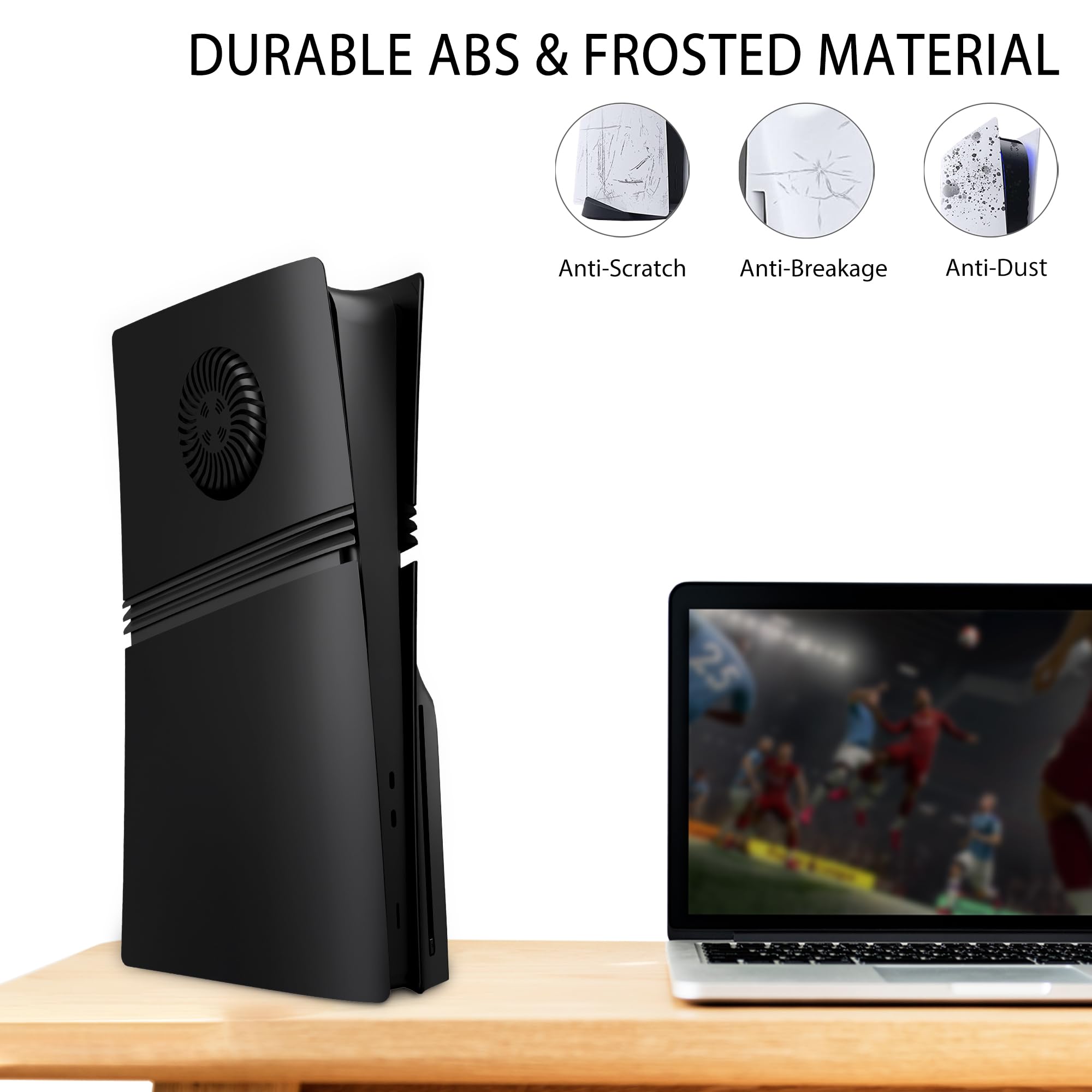 DOBEWINGDELOU Faceplate für P5 Pro Disc Edition mit Kühlungsöffnung und Staubfilter, Ersatz Face Plate Konsolenabdeckung Schwarz