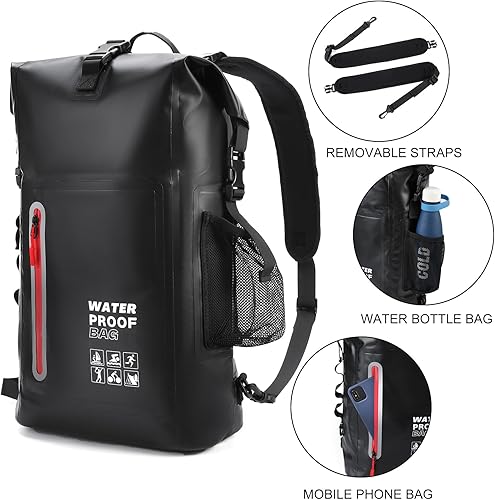 Miniatura 7 de Mochila impermeable, mochila impermeable flotante, bolsa a prueba de humedad al aire libre, ideal para actividades de playa