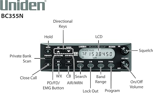 Miniatura 5 de Uniden BC365CRS - Escáner de radio FM de 500 canales con alerta meteorológica y BC355N 800 MHz 300 canales base/escáner móvil, captura de RF de