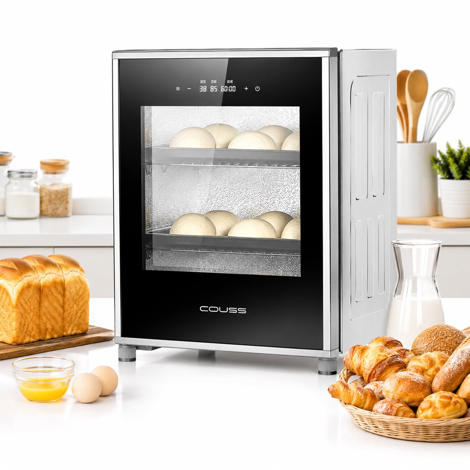 Macchina Per Lievitare L'Impasto Elettrica Da 40l, Lievitatore Elettrico, Con Controllo Dell'Umidità E Della Temperatura, Fermentazione Uniforme, per Pane, Pizza, Lievito Madre, Yogurt, Natto