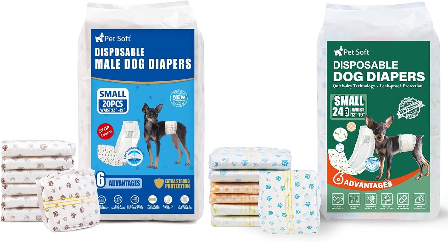 Pet Soft Male Dog Wraps - Small