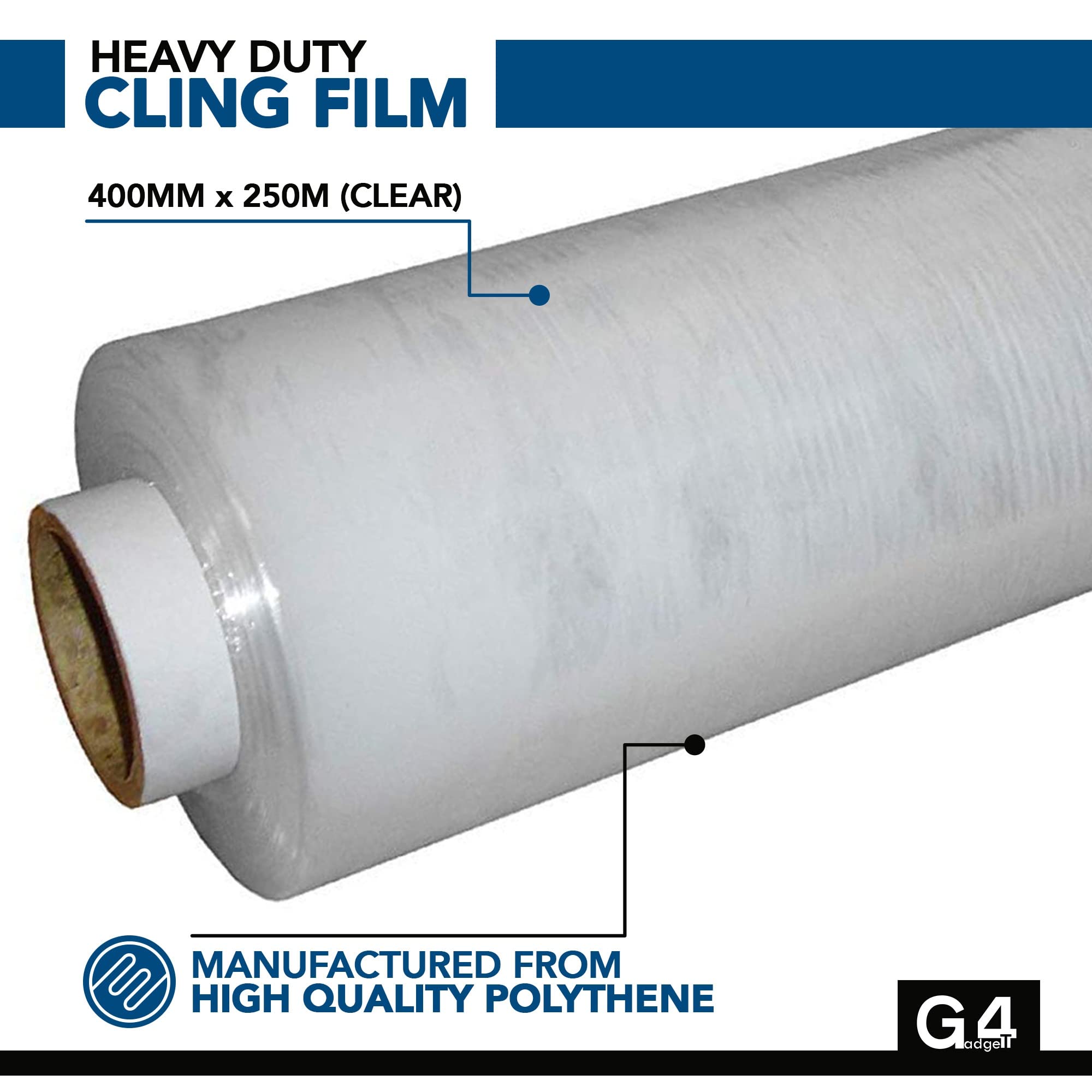 Pellicola Termoretraibile Per Pallet - 400mm X 250m - 20 Micron - Resistente E Impermeabile