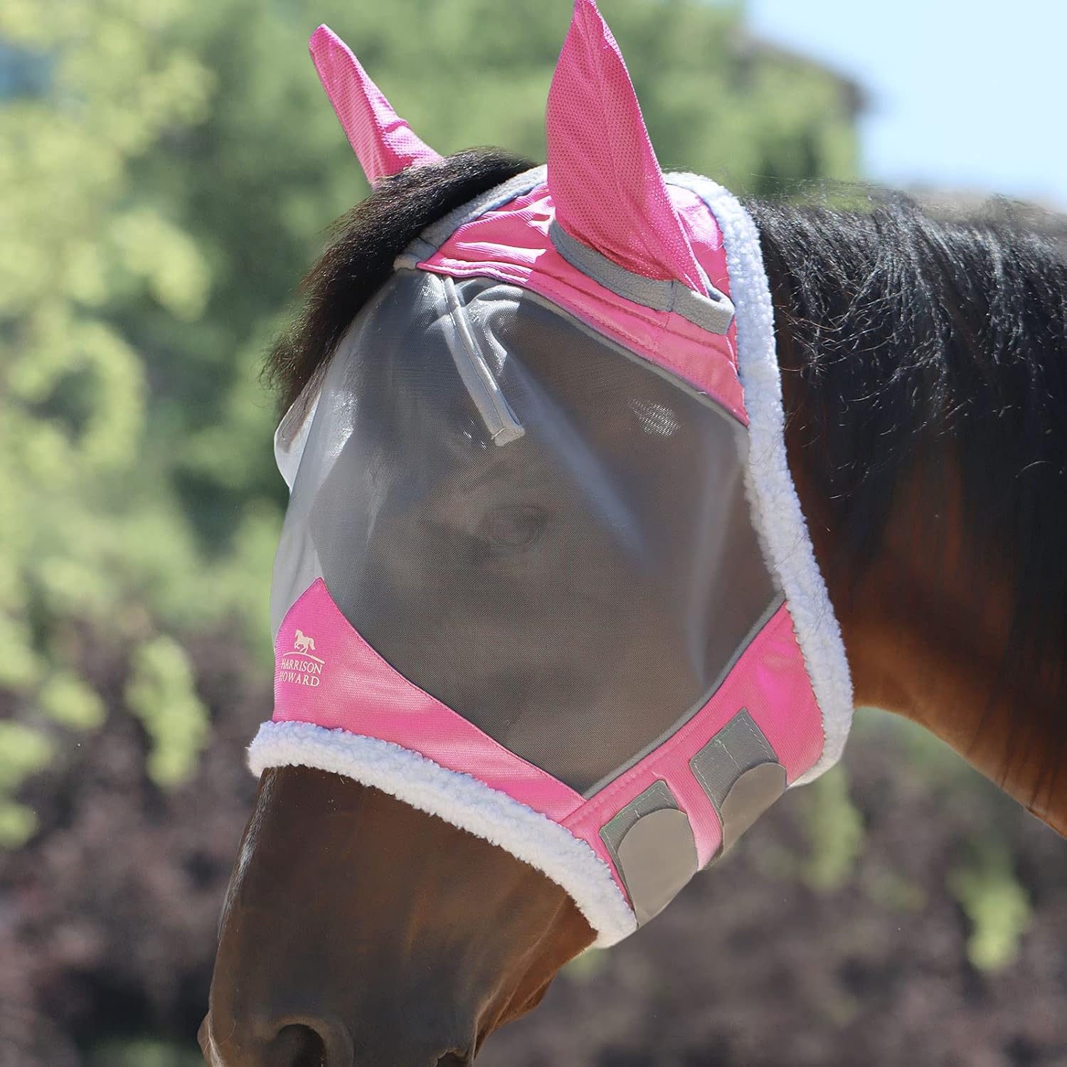 Maschera Antimosche Per Cavallo Harrison Howard - Protezione UV Con Orecchie, Taglia Extra - Foto 11