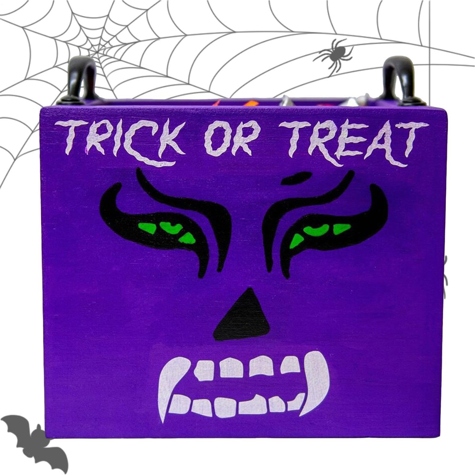 Plats de service d'Halloween en bois noble avec poignées pour décoration d'intérieur