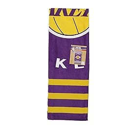 Northwest NBA Los Angeles Lakers Beach Towel - 30 x 60 Inches - Stripes Design - Sports Fan Pool Towel