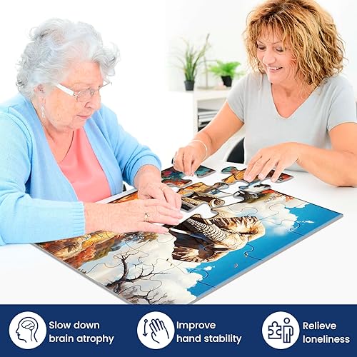 Miniatura 6 de Paquete de 6 rompecabezas de 16 piezas grandes para personas mayores, rompecabezas de demencia, productos y actividades de Alzheimer, rompecabezas