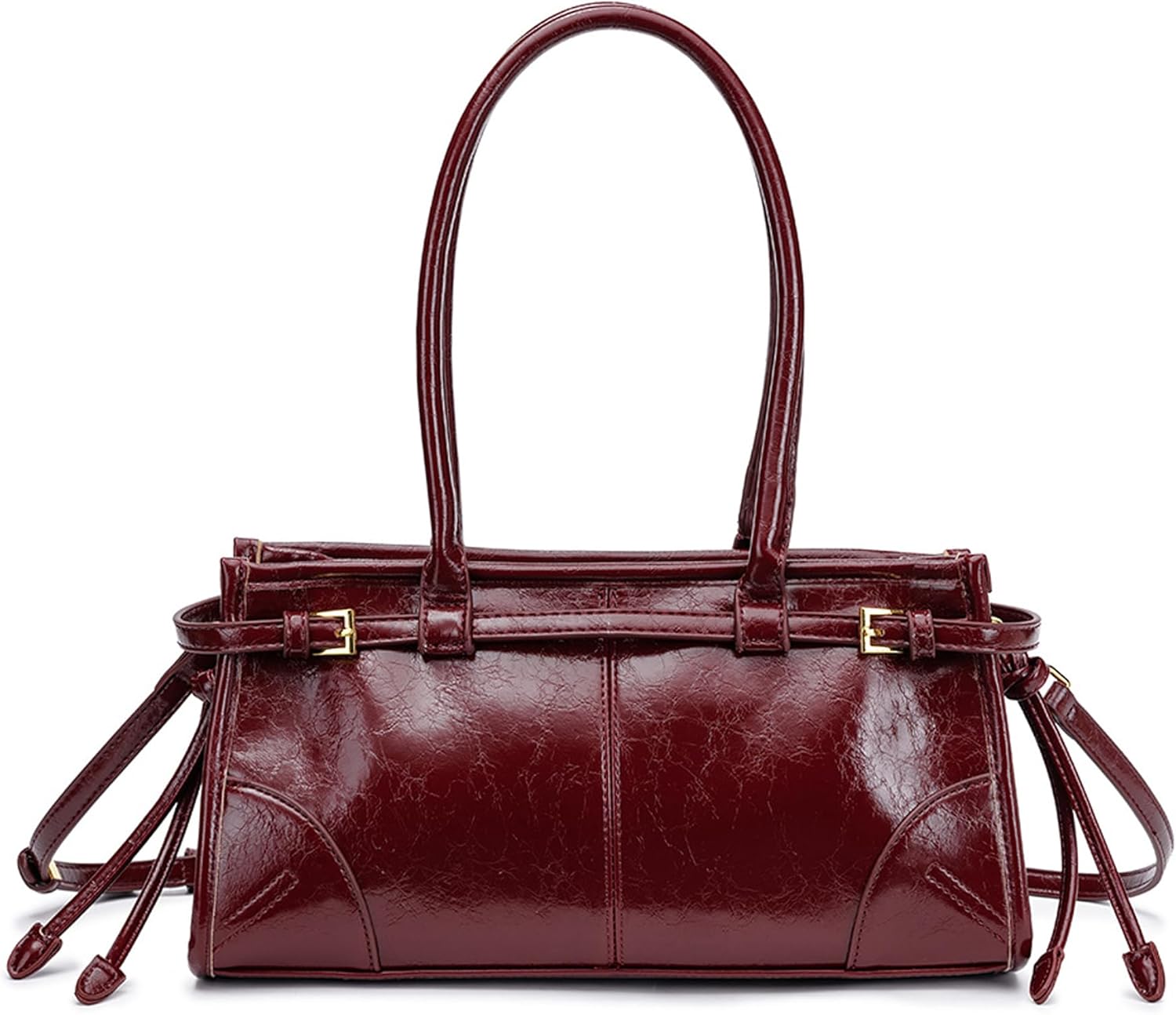 NEWBELLA Women's PU Leather Clutch Purse - Convertible Top Handle Shoulder Bag for Work Evening