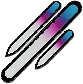 Sponsored Ad - Nail File - Mont Bleu Premium Set of 3 Glass Nail Files in Pouch - Birthday gifts for women - Rainbow Color...