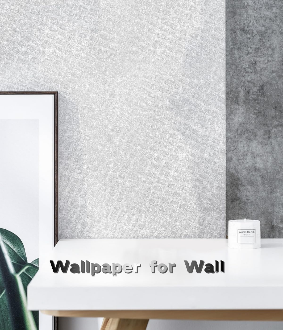 Peel and Stick Glitter Wallpaper Crocodile Print Contact Paper, Sliver Texture Wallpaper for Cabinet Bedroom (17.3" x 78")