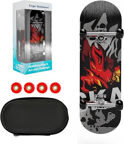 Diapasón profesional, diapasones de madera, patineta de dedo de aleación, rodamiento de stent, novedoso diapasón (rojo negro)