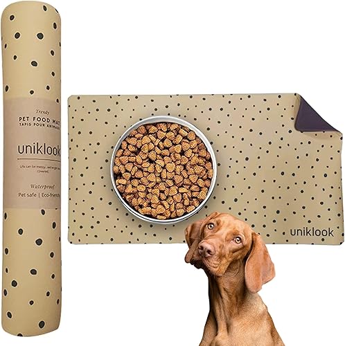 Vista 36 de Tapete de comida para perros, tapete para tazón de perro, tapete de comida para mascotas, tapete para alimentos y agua para perros, tapete