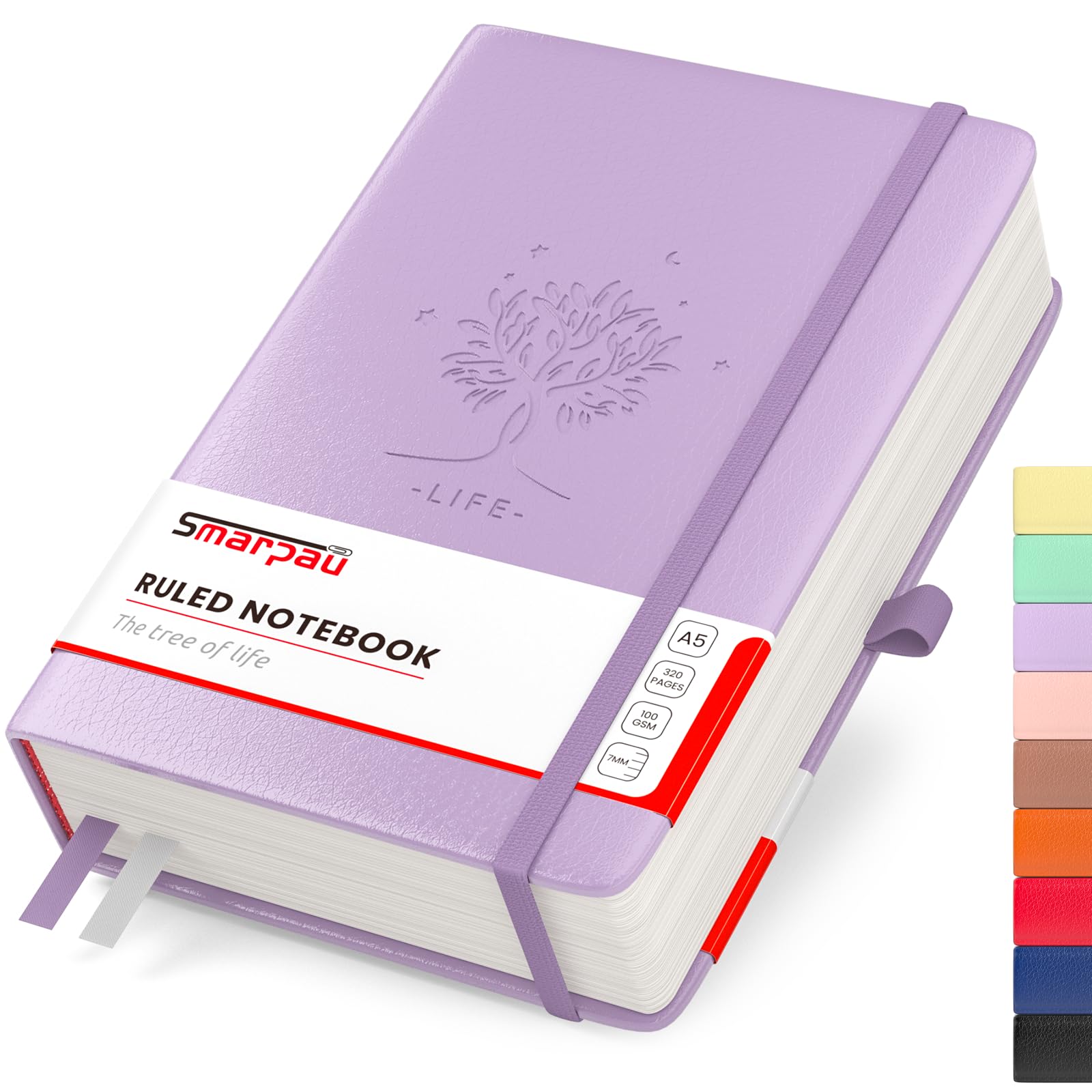 Smarpau Journal Notebook A5, Thick 320 Pages Journal for Women Men Writing 100gsm Lined Paper No Bleed