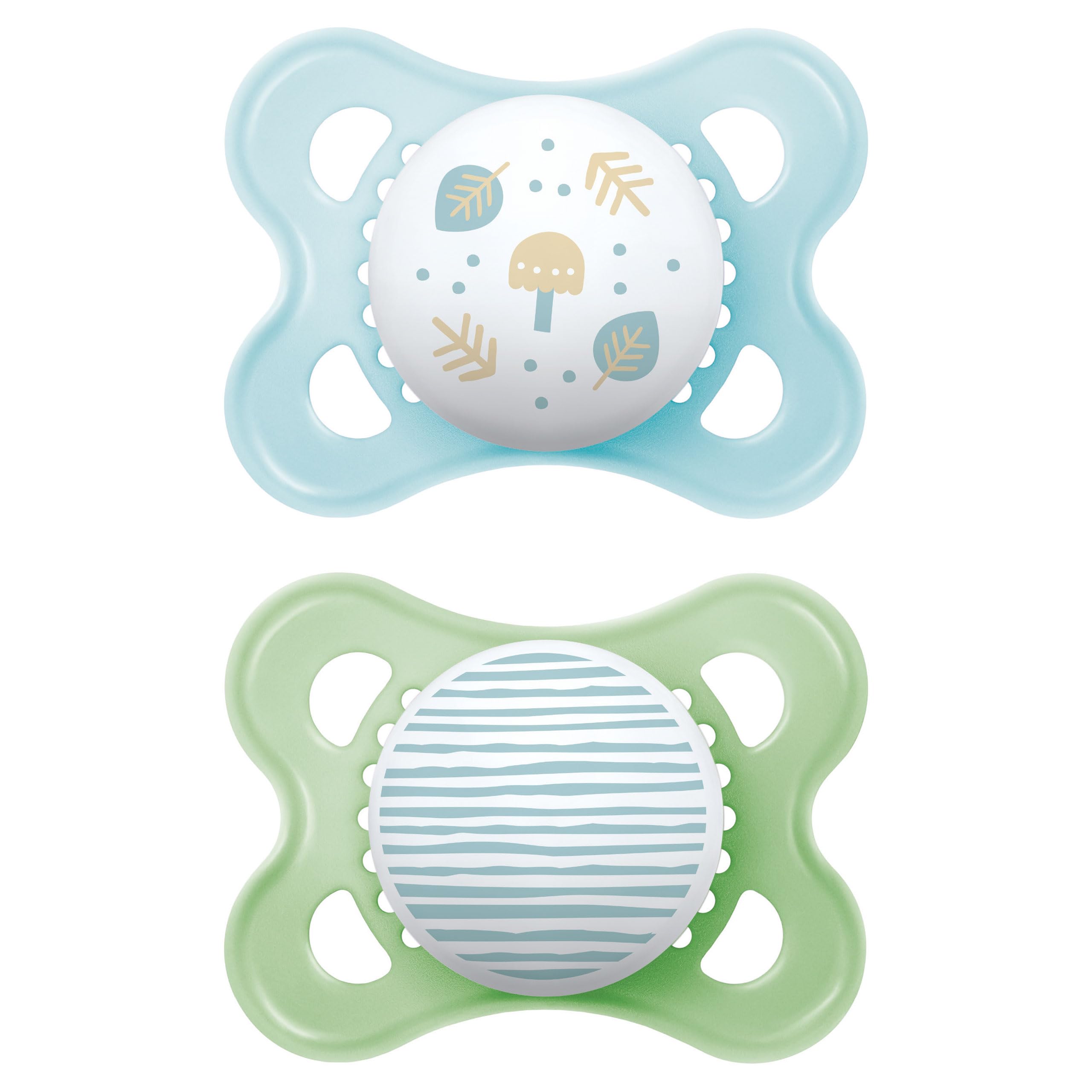 MAM Genuine Pacifier S157 - with Skinsofttm Silicone Teat Ultra Soft 0+ Months Baby Blue (Pack of 2) with Automatic Sterilizer Box