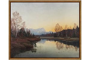 ARPEOTCY Vintage Small Artwork of Autumn Lake