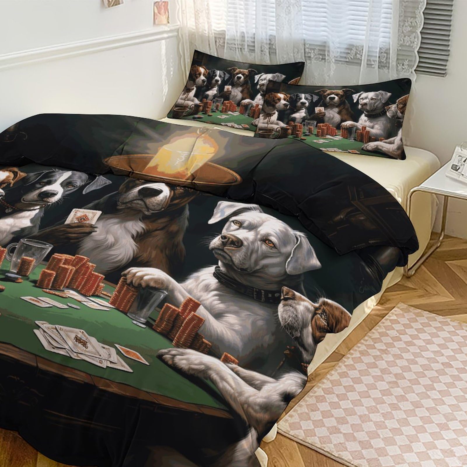 Parure de lit 3 pièces épaisse grand lit avec couvre-lit chaud imprimé