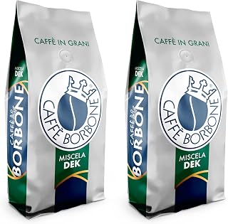 Caffè Borbone Whole Bean Coffee, Medium-Dark Roast DEK Blend, Decaffeinated Italian Coffee, 2.2 lb Bag (Pack of 2)