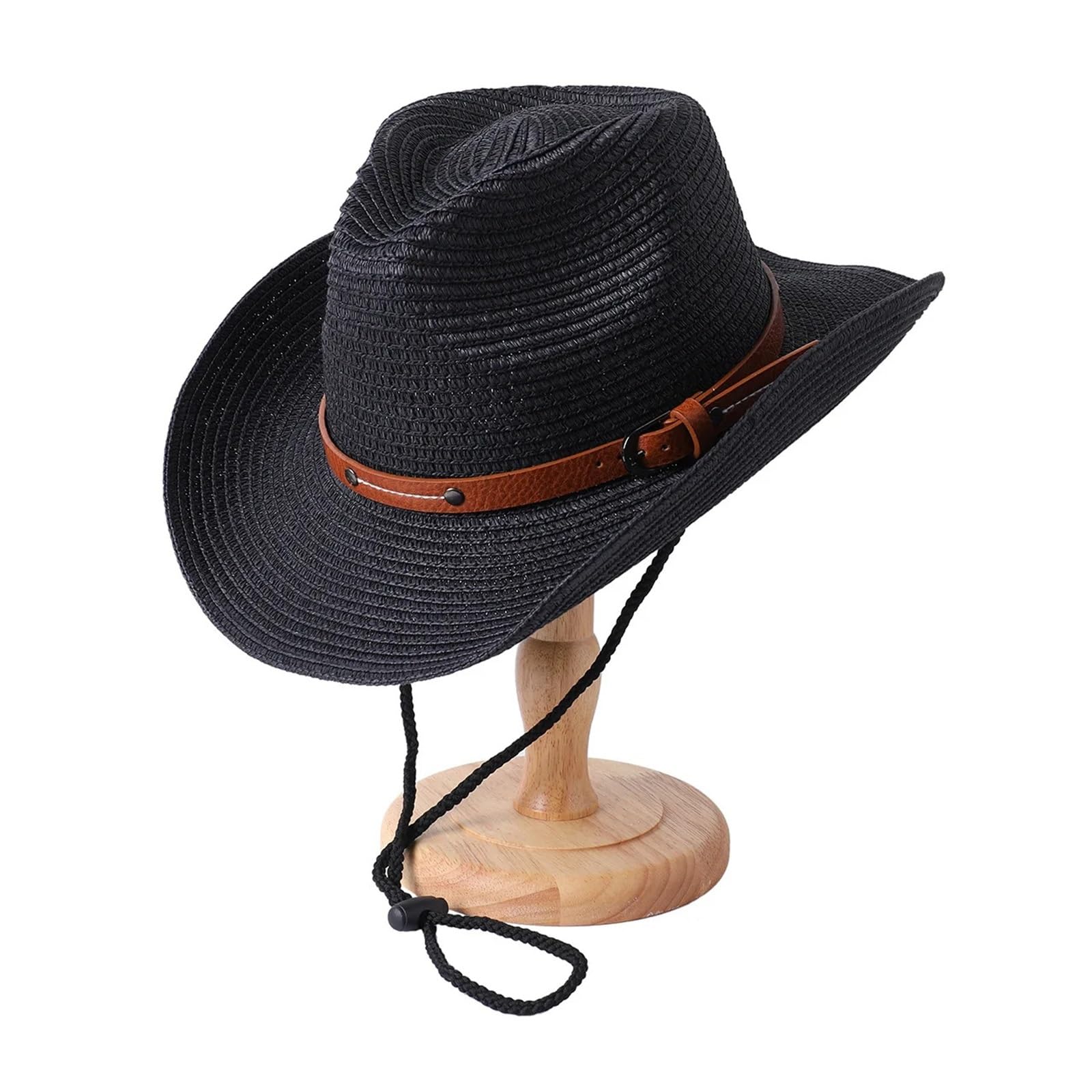 Chapeau de cowboy pliable contre les coups de soleil avec attache