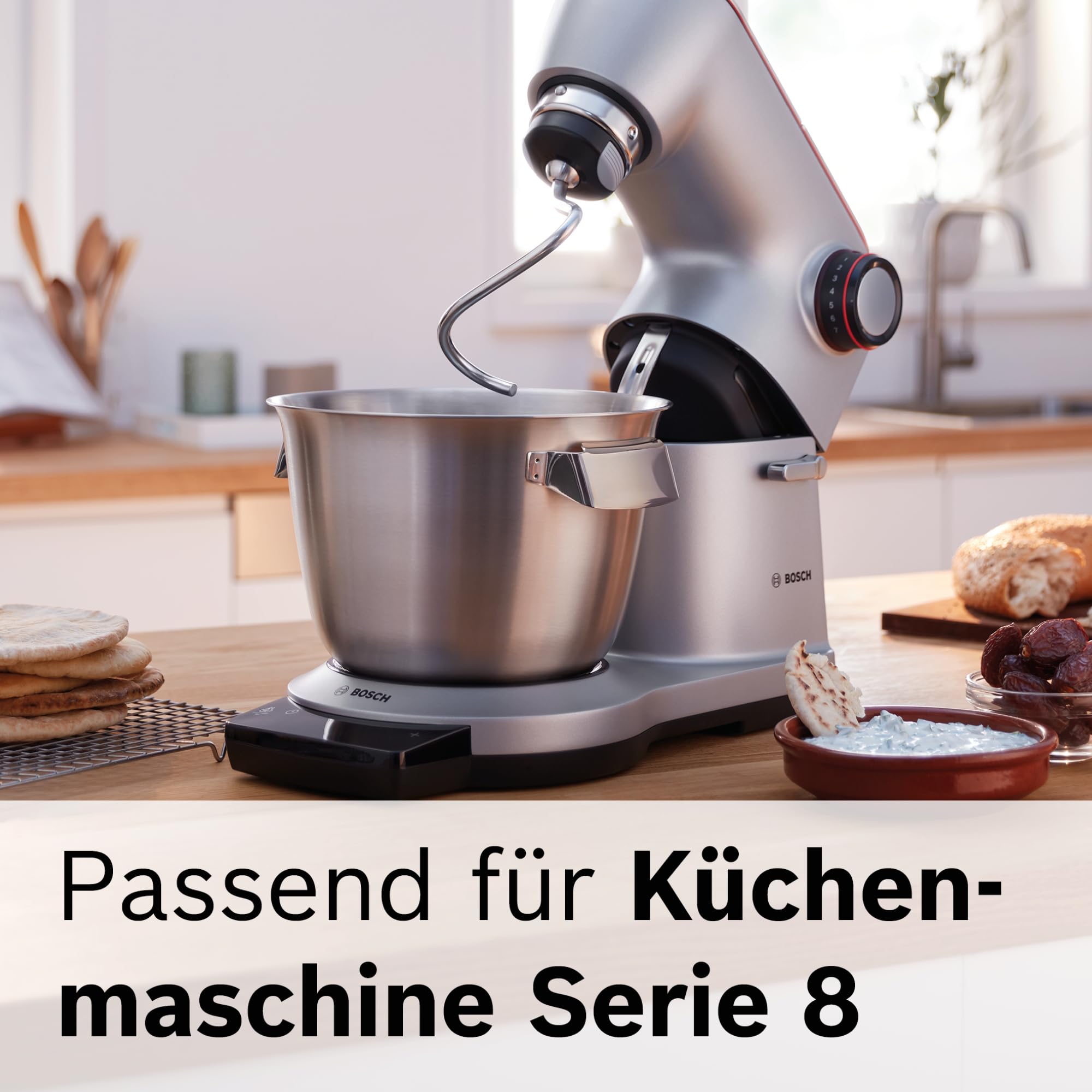 Bosch Mixer MUZ9MX2, Zubehör für Küchenmaschine Serie 8, OptiMUM und Standmixer VitaPower Serie 4, 2,3 L, ThermoSafe Glas, spülmaschinenfest, perfekt für Crushed-Ice, Smoothie-Maker, Suppe