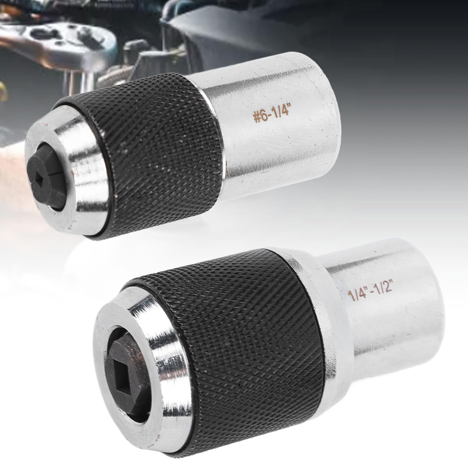 Juego de Vasos Ajustables para machos de roscar con Entrada de 3/8", Adaptador de 6-1/4" (1/4" a 1/2") para extractores de Tornillos para machos de roscar M3-M6