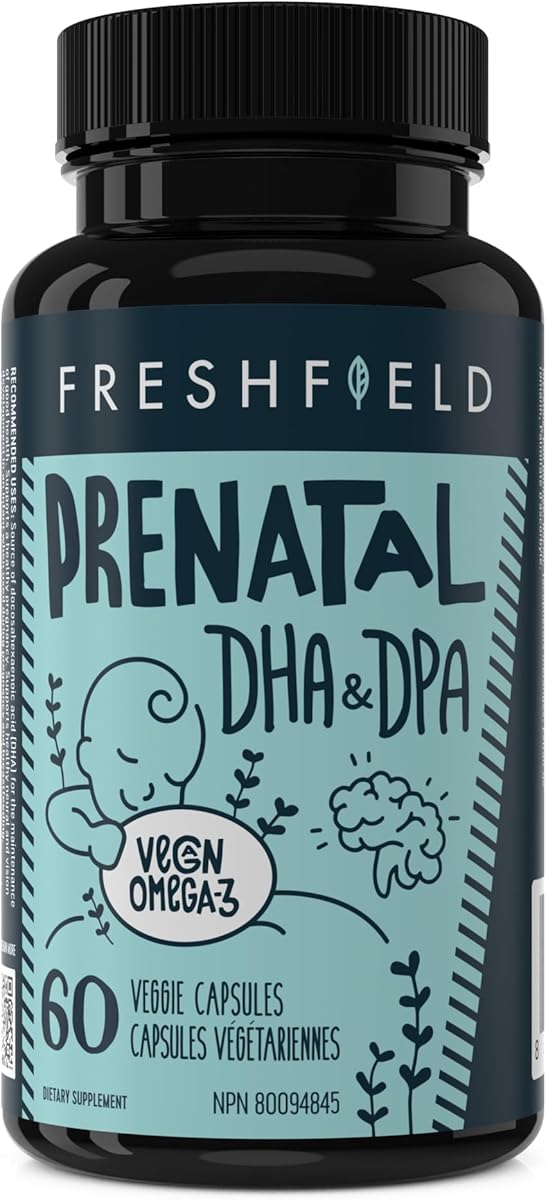 Freshfield Naturals Freshfield Prenatal Omega 3 DHA Supplement: Algae Oil, 225 mg DHA per capsule, Algae Oil, Vegan Friendly, Supports Lactation & Brain Development. Mercury Free, Carbon Neutral, Plastic Negative