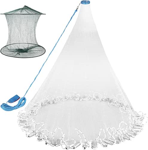 Neween Cast Net for Fishing with Shrimp Cage, American Freshwater