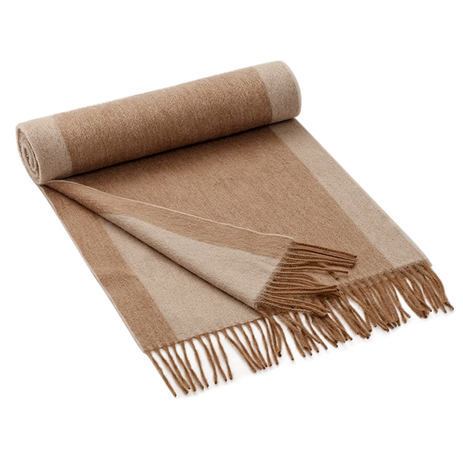 Scarf Cashmere, Bufanda de hombre de invierno bicolor amplia borla a rayas Scarf Unisex Cumpleaños Día de San Valentín Regalo de boda