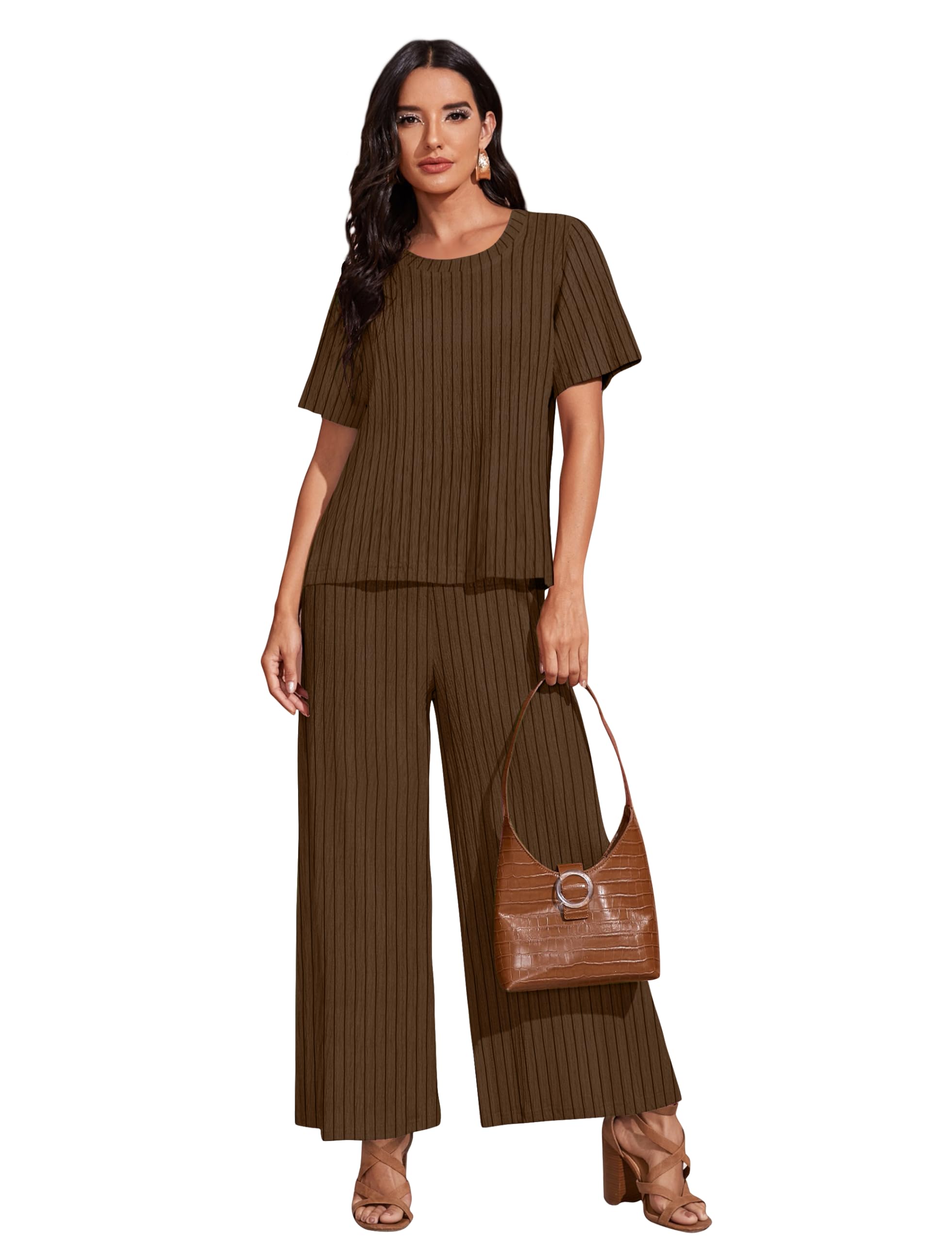 Toochki Pigiama da donna con top e pantaloni, tuta da notte coreana, set leggero con stampa a righe, biancheria da notte morbida e confortevole per ragazze e donne, set coordinato