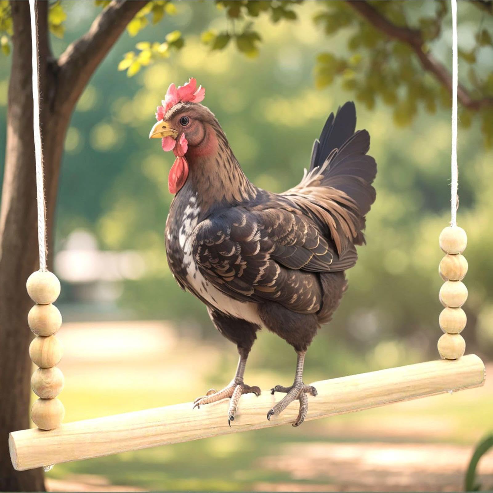 Giocattolo Altalena Per Galline | Posatoio In Legno Naturale | Percheggio Stabile Interattivo Arricchimento Riposo Per Galline Pappagalli Fattorie Cortile