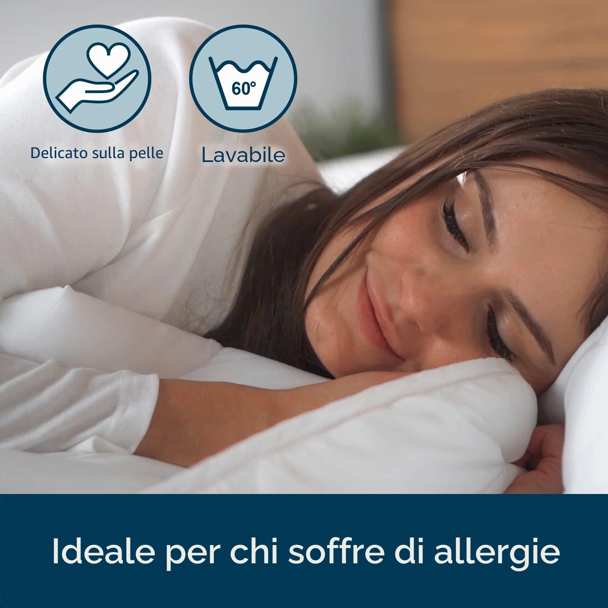 Beautissu Piumino Matrimoniale 4 stagioni Microfibra anallergico coperta | 155x220cm formata da 2 trapuntini con bottoni a pressione letto anallergica divisibile riscaldante quattro BeauNuit JD