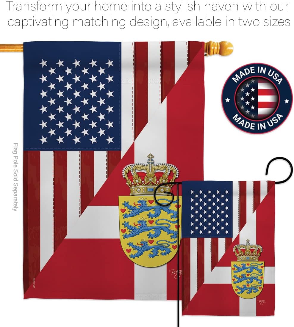 Breeze Decor FS-G-108387-IP Regional American Alliance World Country Particular Area US Denmark Friendship, Made in USA