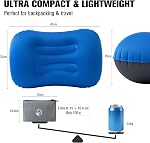 Cirorld Camping Oreiller léger Compact gonflable Air Oreiller Voyage avec support ergonomique pour Camp Backpacking Randonnée Camping Essentiels & Accessoires (bleu)