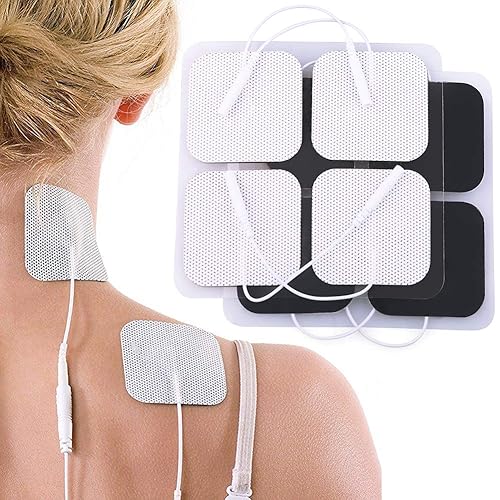 LotFancy TENS - Almohadillas de electrodo de unidad, 80 unidades TENS de 2 x 2 pulgadas para electroterapia estimulador muscular EMS, reemplazo de