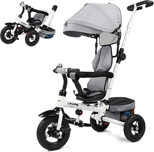 Miniatura 5 de Ochine Cochecito de triciclo para niños pequeños carrito de bicicleta triciclo triciclo triciclo triciclo triciclo fácil de empujar cochecito
