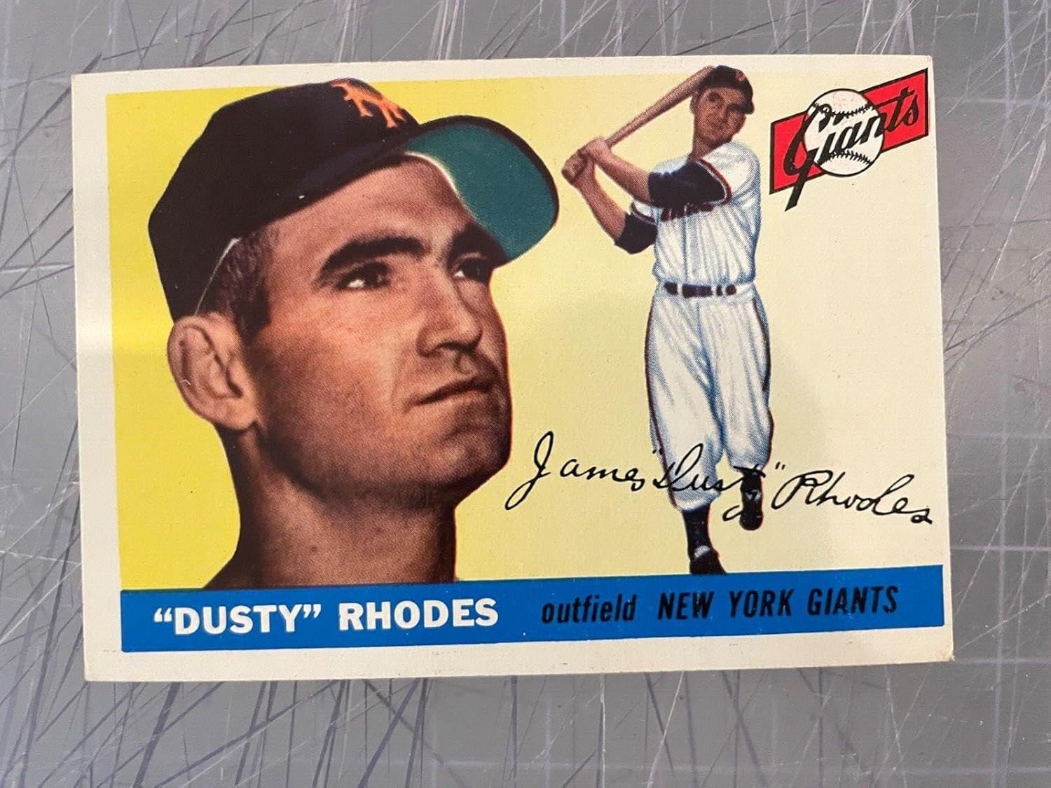 1955 Topps #1 Dusty Rhodes New York Giants Baseball Card Nm 2 - Slabbed Baseball Cards