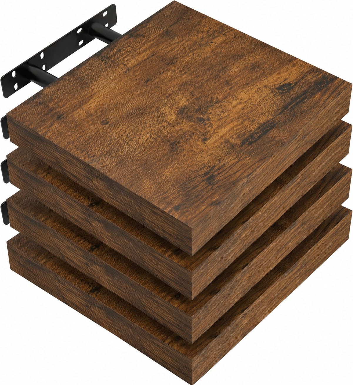 WOLTU 4 Pcs Floating Shelf Wooden Wall Shelves Storage Rustic Brown Display Shelf 30cm Long for Bathroom, Bedroom, Office, Living Room RG9371hov-4 — image 1