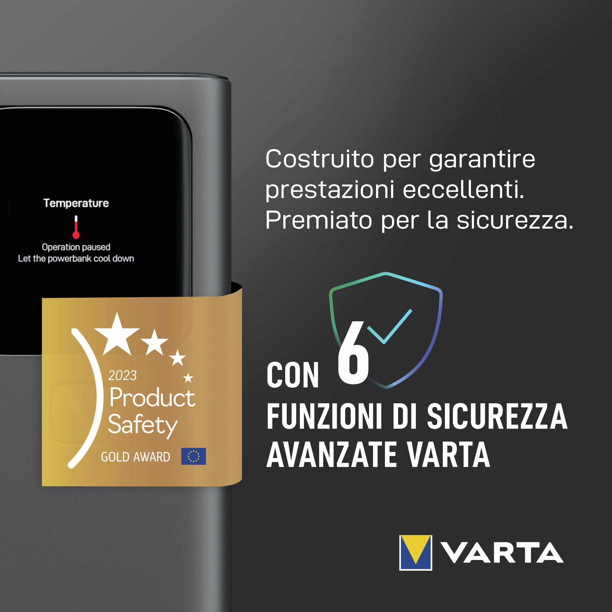 VARTA Powerbank 27000 mAh, High Speed, 140 W alluminio | per Laptop, smartphone, Tablet e Drohne, 2x USB C PD, 1x USB A Quick Charge 18 W, Smart Display, flugtauglich