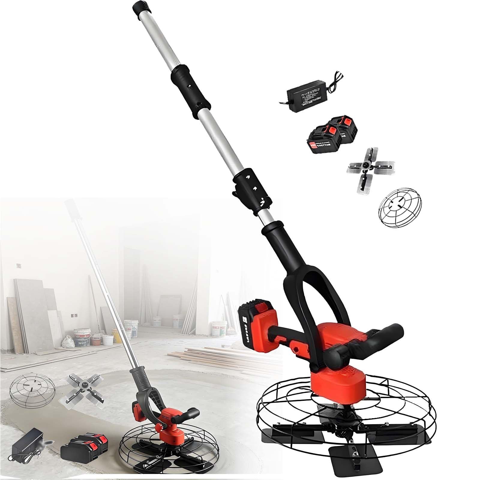 HuanSebesity Cordless Rendering Tool,40-300rpm Power Screed Trowel 30000mAh
