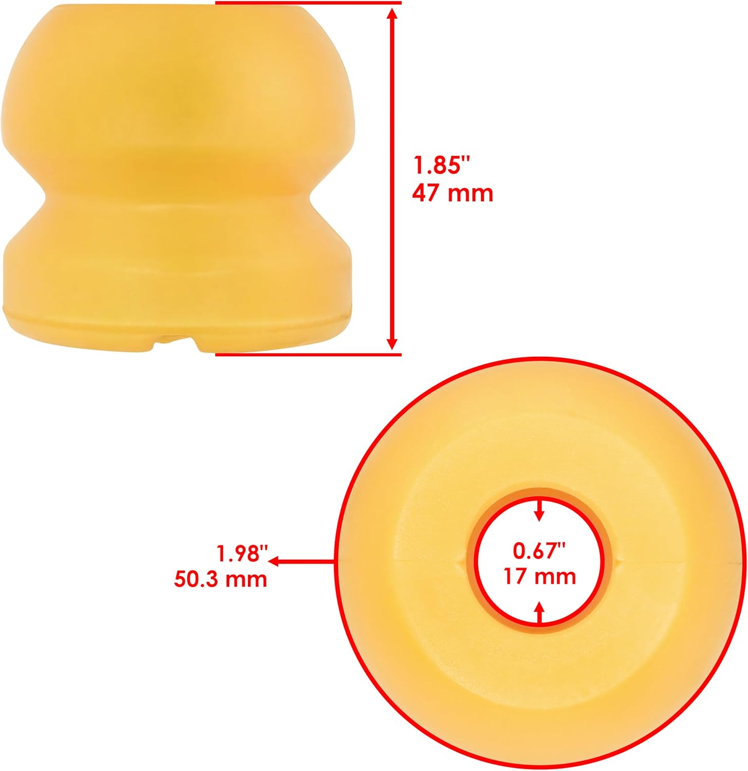Caltric Front Strut Shock Bumper Compatible with Polaris Ranger Crew 500 4x4 2011-2013 / Xpedition 325 425 2000-2002 17.8MM ID