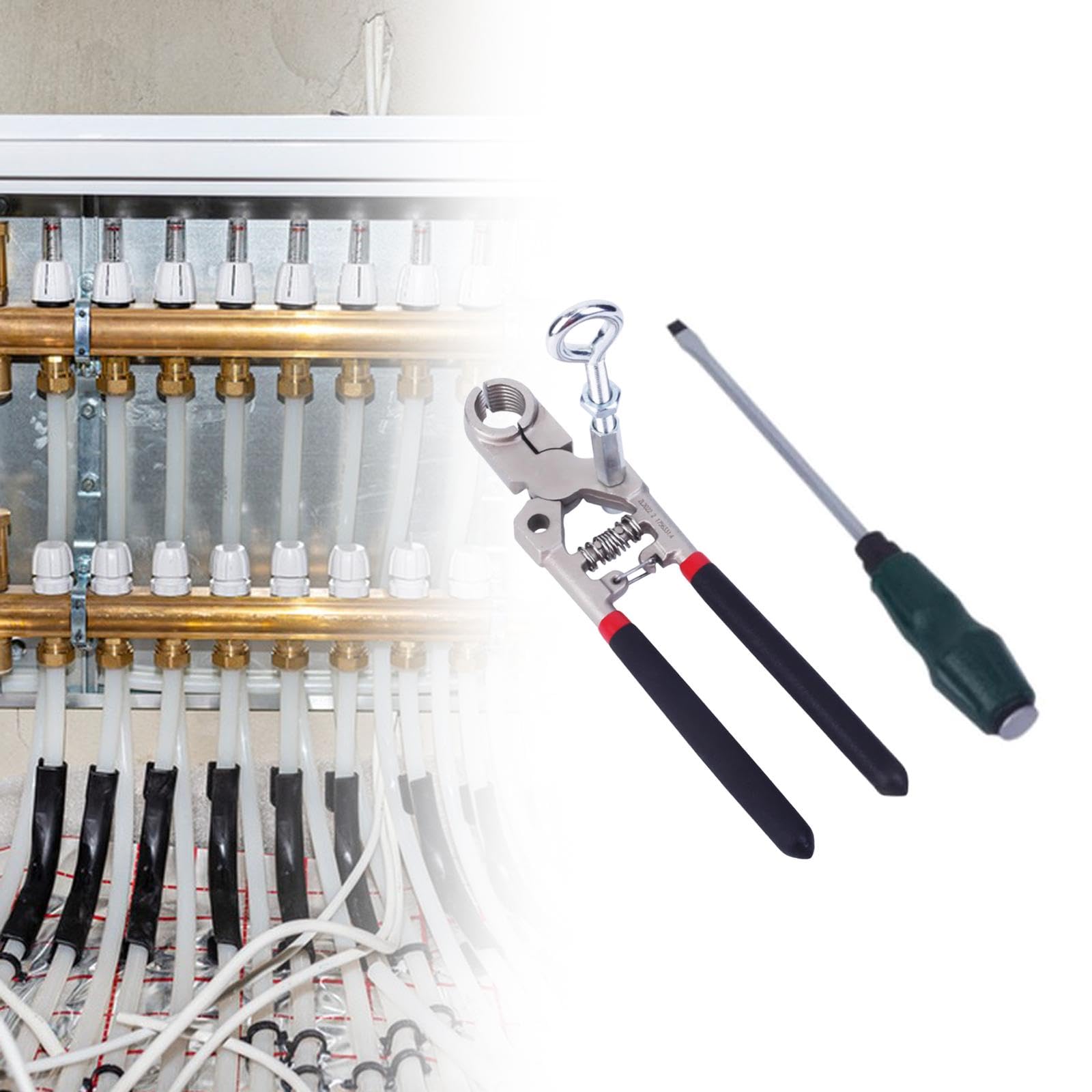 Qianly Pince pour L'extraction Des Tuyaux de Chauffage Au Sol, Professionnelle, Haut de Gamme, En Acier Allié Haute Performance, avec Tournevis