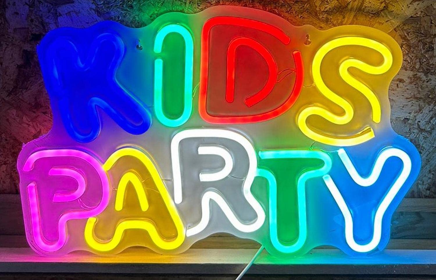 Cartel led decoración Kids Party 42 x 28 cm