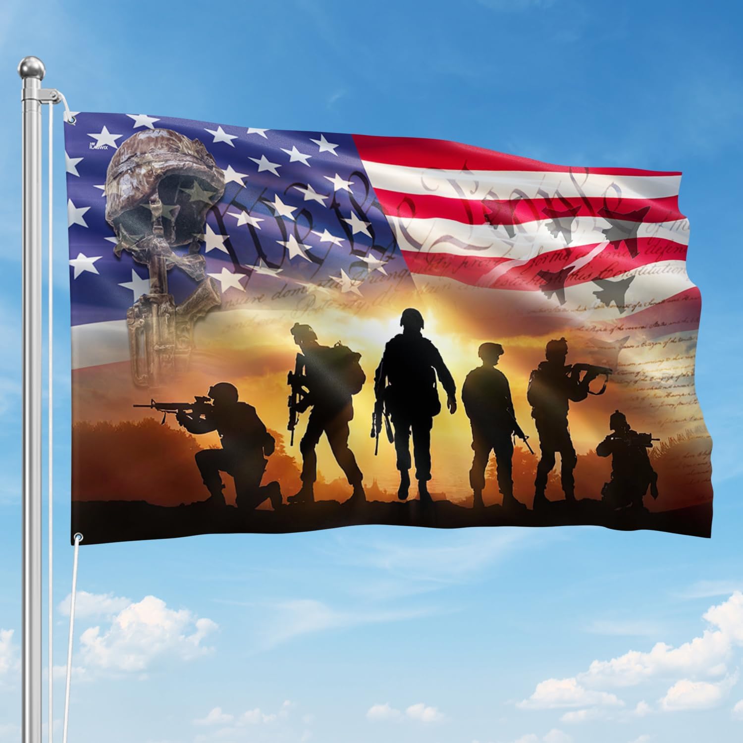 FLAGWIX Outdoor Army Veteran Flag - We The People Flags for Outside 3x5-4th of July Veterans Day Memorial Day Decorations for Home Garden Decor, Outside Decorations for Yard