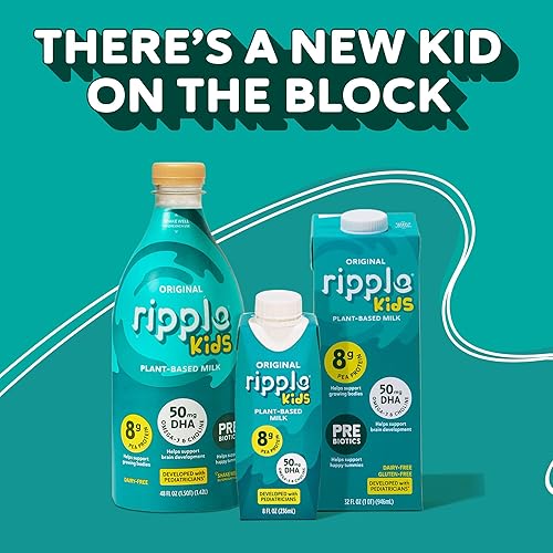 Miniatura 4 de Ripple Kids Original Leche Vegetal a Base de Plantas  Recomendado por Pediatras  8g de Proteína de Guisante  Estable  Certificado Vegano y Sin GMO